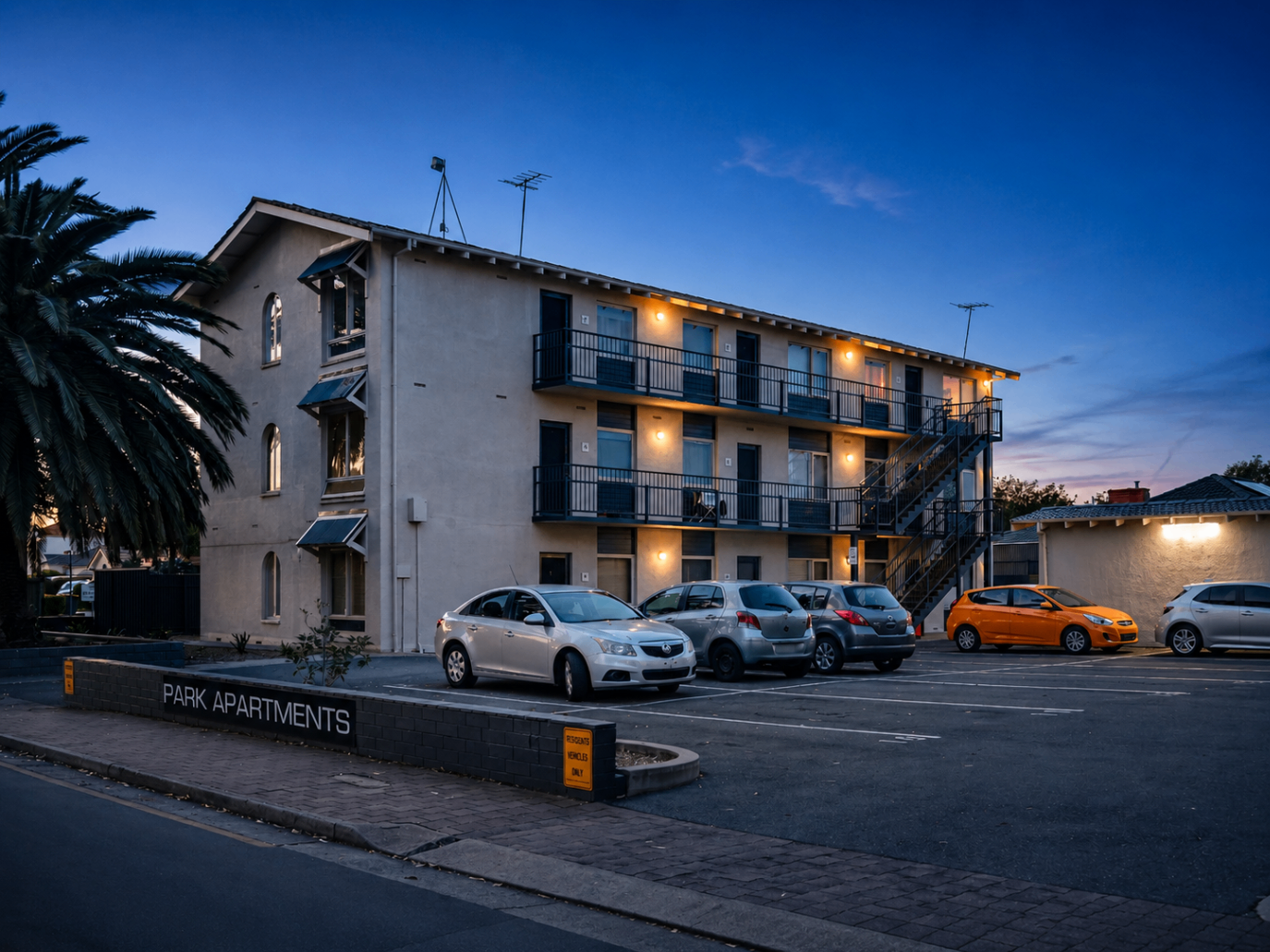 Beachside exterior of Getaway at Glenelg, a professionally managed short-stay rental in Glenelg, Adelaide