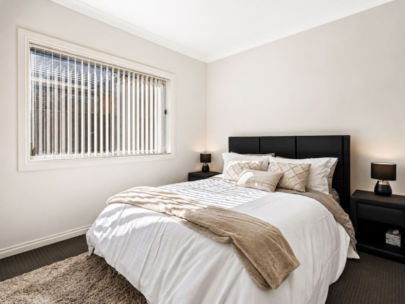 Master bedroom of Comfort at Clearview, an Airbnb managed by Luxe Managements in Clearview, Adelaide