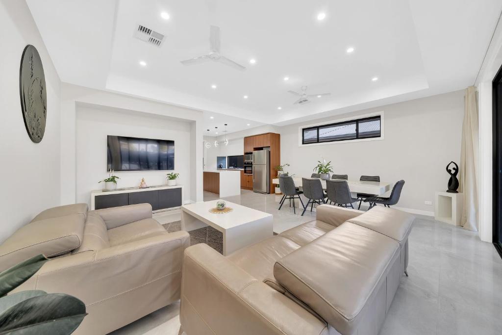 Renovated open-plan living area of Lavish on Leeds, a professionally managed short-stay rental in Adelaide CBD, Adelaide