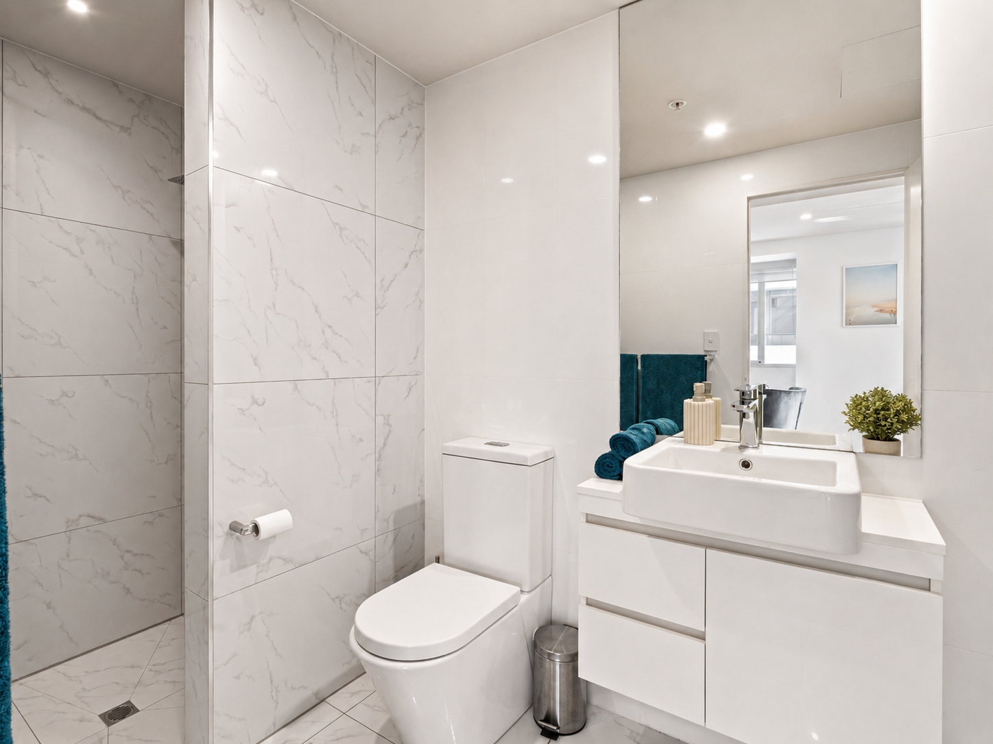 Renovated bathroom in Parkland Vista Luxury Retreat, an Airbnb managed by Luxe Managements in Adelaide CBD, Adelaide
