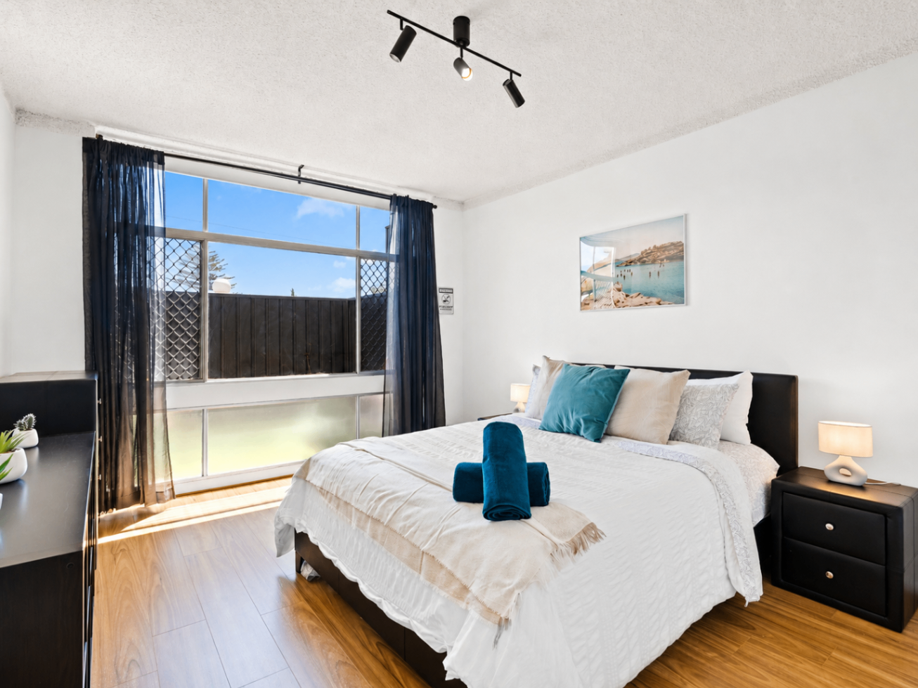 Master bedroom of Waterviews in West Beach, a Luxe-managed Adelaide Airbnb in West Beach, Adelaide