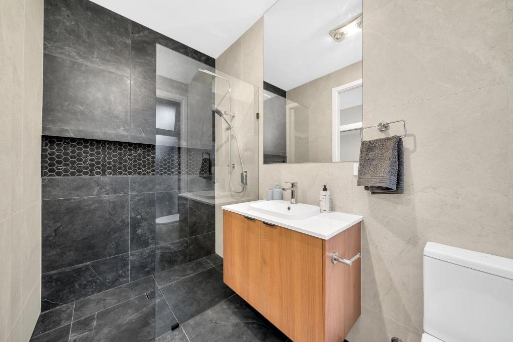 Renovated bathroom in Luxury on Leeds, a Luxe-managed Adelaide Airbnb in Adelaide CBD, Adelaide