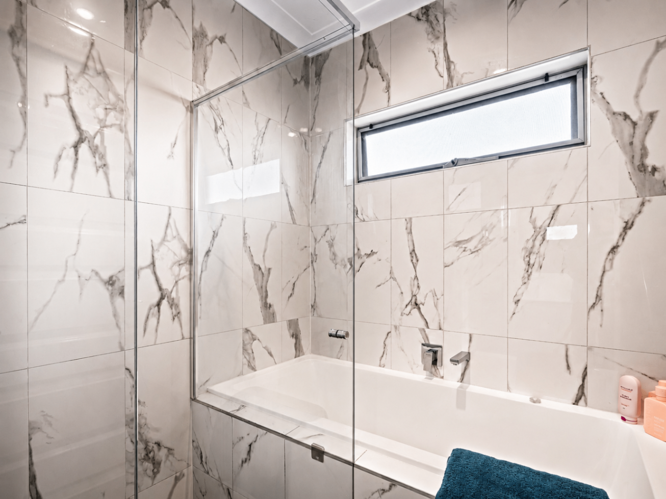 Renovated bathroom in Comfort at Clearview, a professionally managed short-stay rental in Clearview, Adelaide